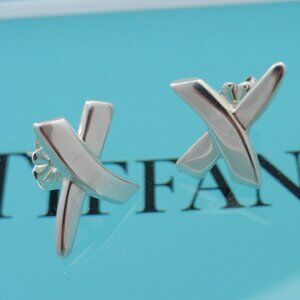 Tiffany & Co. Paloma Picasso Sterling Silver X Kiss Stud Earrings